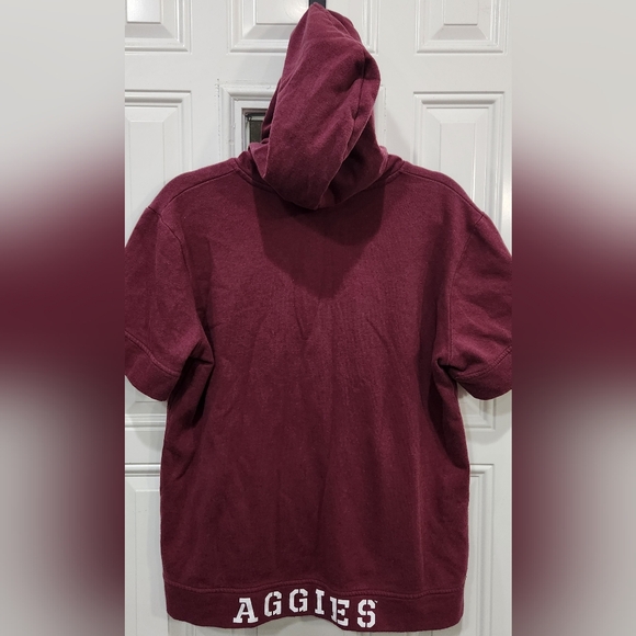 Texas A&M Aggies maroon short sleeve sweatshirt hoodie pullover women's … - Picture 6 of 8